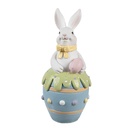 Deko Kaninchen Weiß Blau Ø 7x16 cm