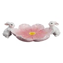 Ciotola decorativa con conigli Bianco Rosa 30x19x8 cm