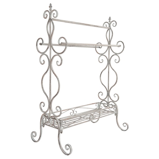 Clayre & Eef Handdoekhouder 65x40x93 cm Wit IJzer