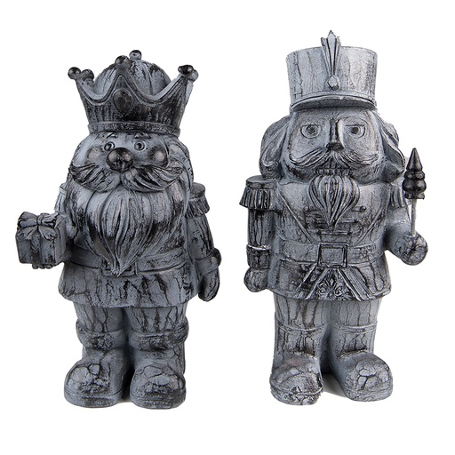 Clayre & Eef Beeld Notenkraker 21 cm Grijs Kunststof