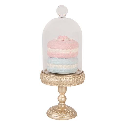 Cloche en Verre avec décoration Couleur or Rose Ø 7x17 cm