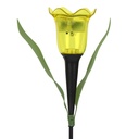 Déco à planter fleur sur l'énergie solaire Orange Vert 6x6x31 cm