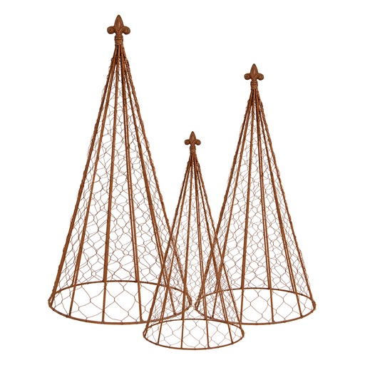 Decoration Kegel (set 3) Braun Ø 30x62 / Ø 25x51 / Ø 20x41 cm