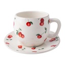 Kaffeetasse mit Untertasse Weiß Rot