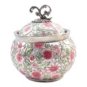 Decoration Jar with Lid Pink Green Ø 23x25 cm