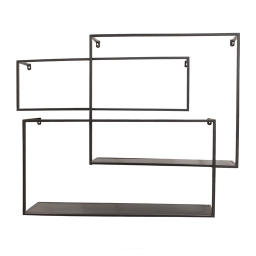 Wandregal Schwarz (3) 90x18x48/69x16x62/84x13x26 cm