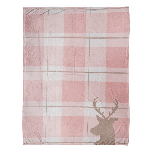 Plaid Rosa Weiß 130x170 cm