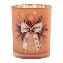 Tealight holder Brown White Ø 7x8 cm