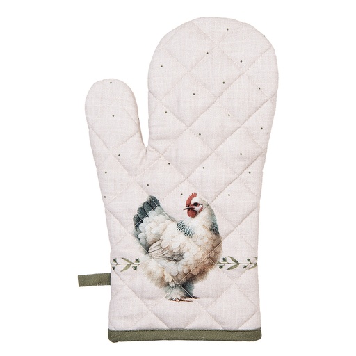 Oven Mitt Beige Brown 18x30 cm