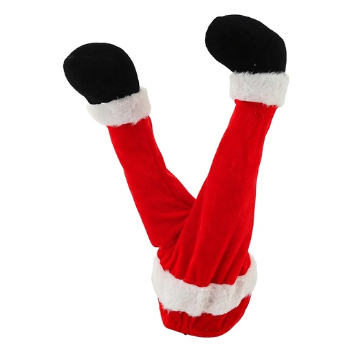 Décoration Jambes du Père Noël Rouge Blanc 35 cm / 3xAA
