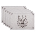 Tischsets 6er Set Beige Braun 48x33 cm