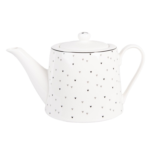 Teapot White Black 23x14x14 cm / 1000 ml