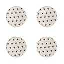 Türknopf 4-er Set Beige, Schwarz Ø 4x3/6 cm