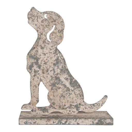 Décoration Chien Gris Beige 16x8x19 cm