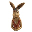 Décoration Lapin Couleur or Rouge 27x17x51 cm