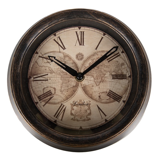 Wanduhr Braun Beige Ø 23x5 cm / 1xAA
