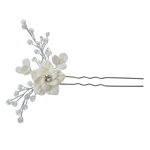 Hairpin Silver Colour White 6x1x12 cm