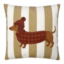 Cushion filled Brown Beige 45x45x4 cm
