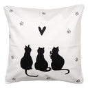 Cuscino imbottito Bianco Nero 45x45x4 cm