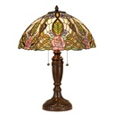 Tiffany Tischlampe Grün, Rosa Ø 47x61 cm E27/max 2x60W