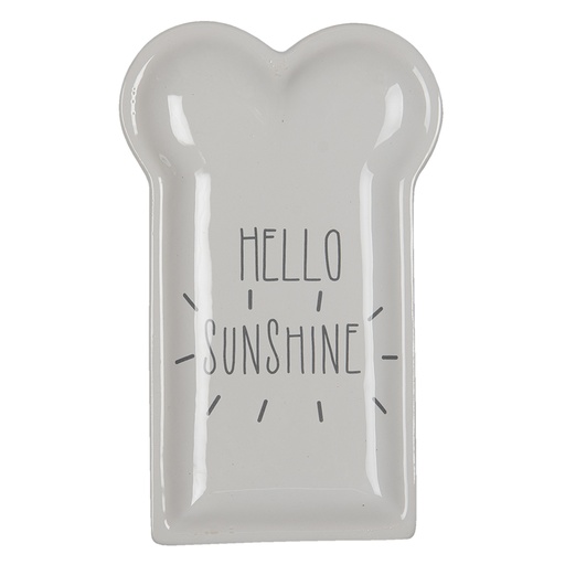 Clayre & Eef Ontbijtbord 10x17 cm Wit Keramiek