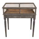 Beistelltisch Vitrine Grau 80x46x85 cm