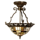 Deckenleuchte Tiffany Braun, Beige Ø 37x41 cm E14/max 2x40W