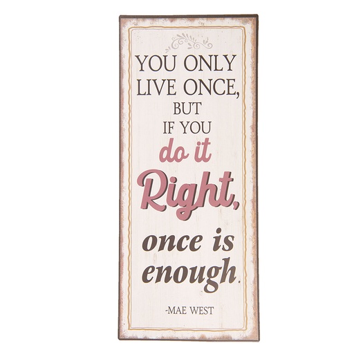 Textschild Beige 13x1x30 cm