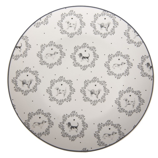 Geschirr Essteller Weiss Grau Ø 20x2 cm