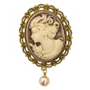 Broche cameo bruin