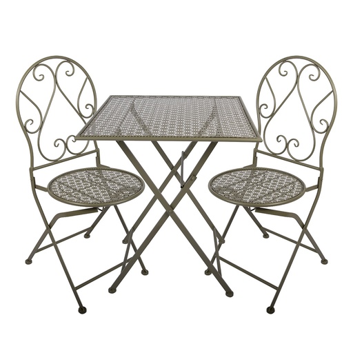 Bistro Set Table Chairs (3 pcs) Green 60x60x70 / 50x40x93 cm (2)