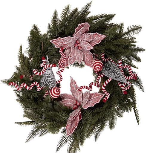 Christmas Decoration Wreath Green Red Ø 60x20 cm