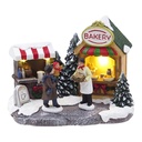 Décoration de Noël stand de marché avec LED Marron Blanc 16x10x12 cm / 2xAAA