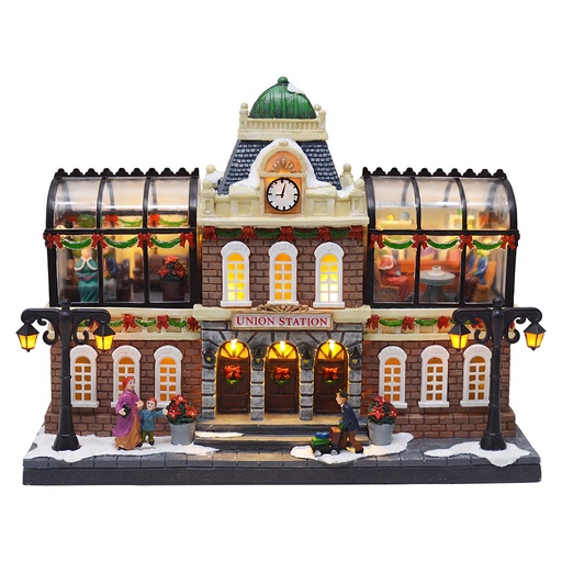 Boîte à musique Bar à vin avec LED Marron Vert 33x18x26 cm / 3xAA