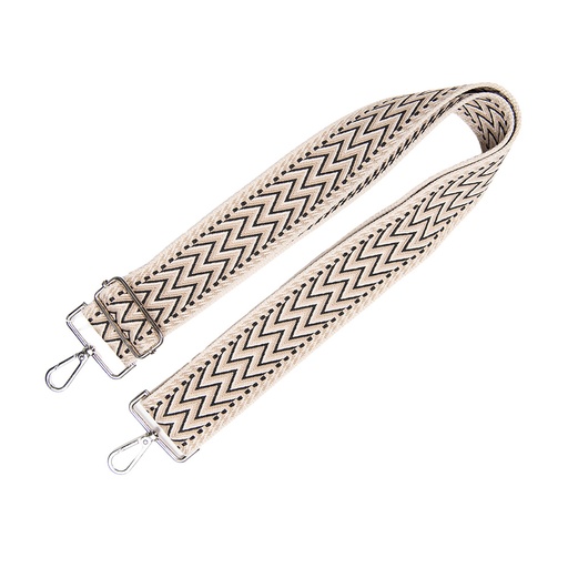 Bag strap Beige Black 5x140 cm