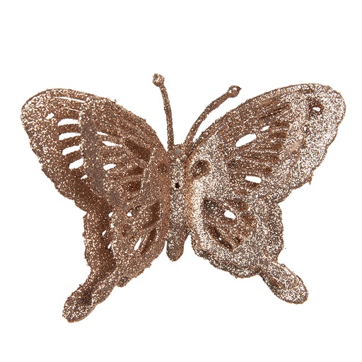 Christmas Decoration Butterfly Copper colored 12x2x9 cm