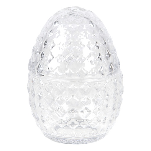 Bonbonniere with lid Egg Transparent Ø 9x12 cm