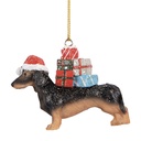 Dekoration Anhänger Hund Braun Schwarz 7x2x6 cm