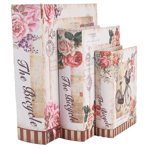 Aufbewahrungsbox Beige Rosa (3) 27x22x7 / 22x17x6 / 17x12x4 cm
