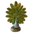 Decorativa Pavone Verde Color argento 29x20x25 cm