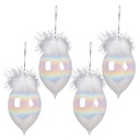 Weihnachtskugel XL Weiß set 4 Ø 8x16 cm