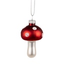 Palla di natale fungo Rosso Bianco Ø 4x7 cm