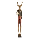 Décoration Cerf avec horloge Couleur or Vert 12x16x87 cm