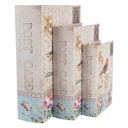 Aufbewahrungsbox Beige Blau (3) 27x22x7 / 22x17x6 / 17x12x4 cm