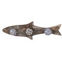 Wall Coat Rack 3 Hooks Fish Blue 33x5x10 cm