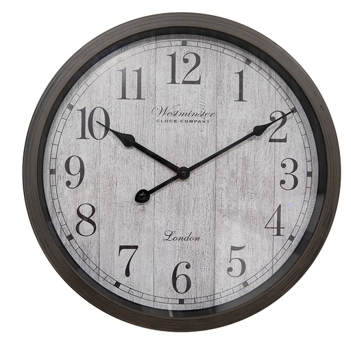 Wanduhr Braun Grau Ø 40x4 cm / 1xAA