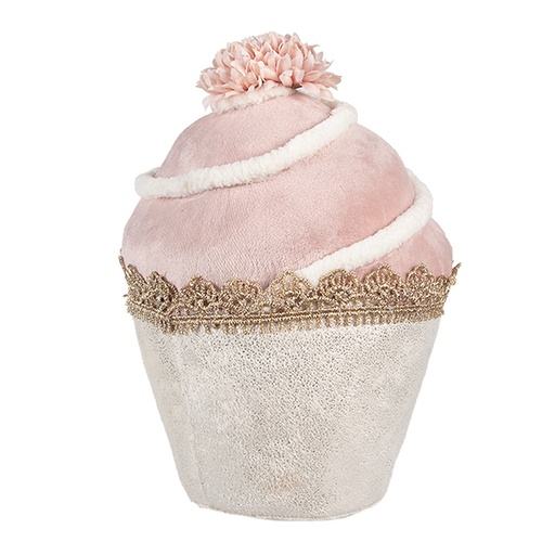 Decoration Cupcake Pink Beige Ø 11x16 cm