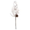 Branche de Décoration de Noël Blanc Marron 9x7x45 cm
