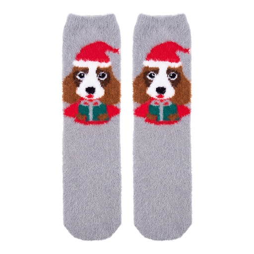 Clayre & Eef Chaussettes de maison Gris Polyester