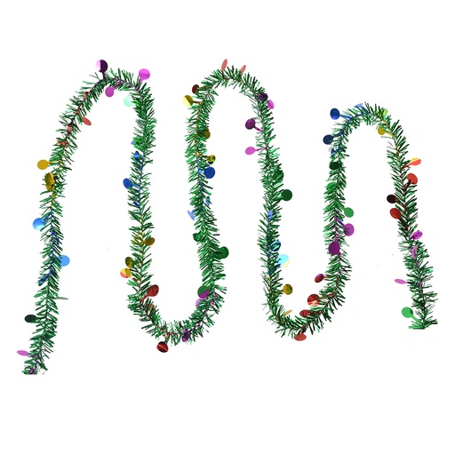 Decoration garland Christmas (set of 12) Green 450 cm